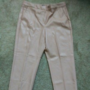 J.Crew Kate Straight-Leg Pant in Faux Leather, size 14, Luxury Camel